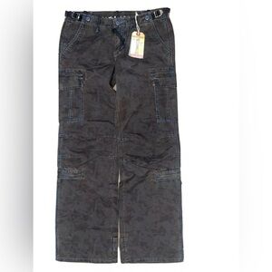 Parasuco Women’s Camo Cargo Pants Low Rise Relaxed Fit size 28 x 34